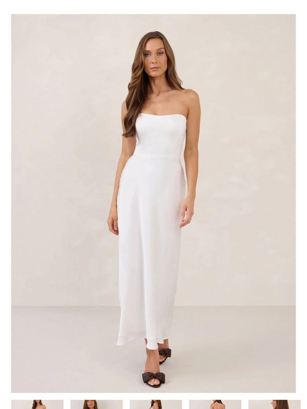 Park & Fifth Strapless White Maxi Dress